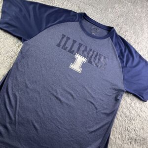 Illinois Fighting Illini Shirt Mens Extra Large Blue White Performance Raglan